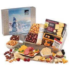 Snacking Smorgasbord With Blue Snowman Sleeve