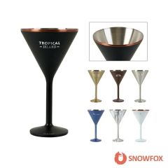 Snowfox 8 Oz Double Wall Steel Stemmed Martini Glass