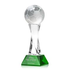 Soccer Ball Award On Langport Base - Green