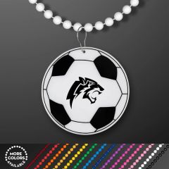 Soccer Ball Medallion With Beaded Necklace Non Light Up