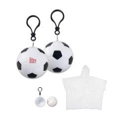 Soccer Rain Poncho In Ball Keychain