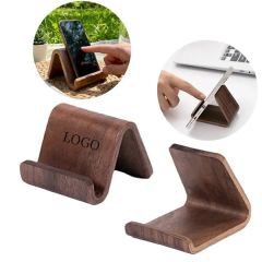 Solid Black Walnut Wooden Wave-Shaped Phone Stand