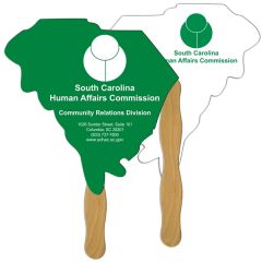 South Carolina State Shape Hand Fan Full Color 2 Sides
