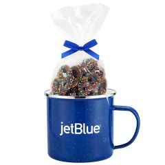 Speckled Camping Mug - 16 Oz, Milk Choc Pretzels/Nonpareils