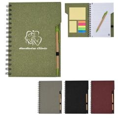 Spiral Notebook With Sticky Flags and Sticky Notes