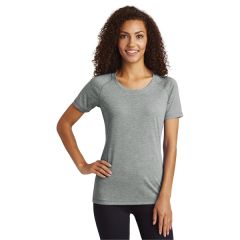 Sport-Tek Ladies Posicharge Tri-Blend Wicking Scoop Neck ...