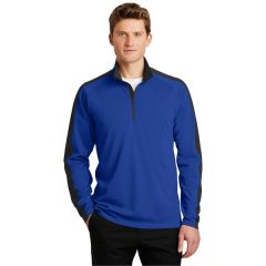 Sport-Tek Sport-Wick Textured Colorblock 1/4-Zip Pullover.