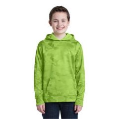 Sport-Tek Youth Sport-Wick Camohex Fleece Hooded Pullover.