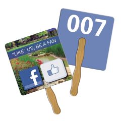 Square Auction Fast Hand Fan 2 Sides 1 Day