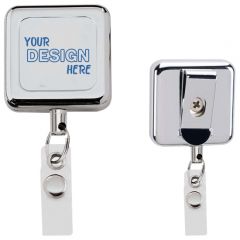 Square Metal Retractable Badge Holder