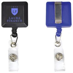 Square Retractable Badge Reel With Belt Clip