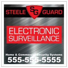 Square Security Decal - White Vinyl 4CP