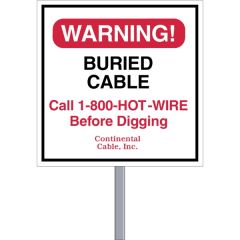 Square Security Sign - White Poly