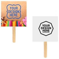 Square Shape Full Color Hand Fan 2 Sided
