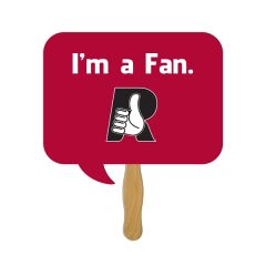 Square Thought Bubble Hand Fan Full Color 1 Side