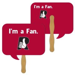 Square Thought Bubble Hand Fan Full Color 2 Sides