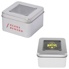 Square Tin Box With Window