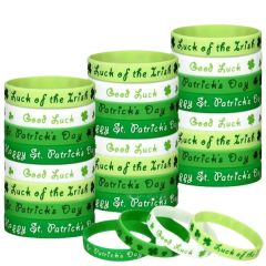 St. Patrick's Day Shamrock Rubber Wristbands Bracelets