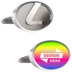 Stainless Steel Cufflinks Custom Oval Etched
