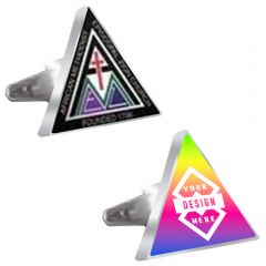 Stainless Steel Cufflinks Custom Triangle With Screen Print