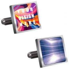 Stainless Steel Cufflinks Digital Image With Epoxy