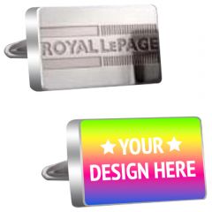 Stainless Steel Cufflinks Rectangle Etched