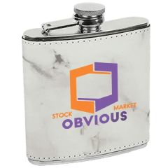 Stainless Steel Marble Leatherette Flask
