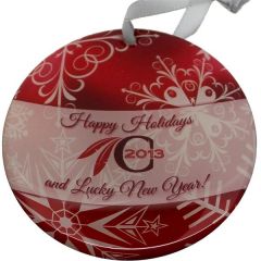 Stainless Steel Offset Print Custom Ornament With Epoxy Dome