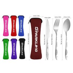 Stainless Steel Travel Cutlery Set With Pouch