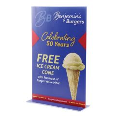 Standee Tabletop Sign- 11 Inch W X 17 Inch H Vertical