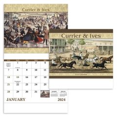 Stapled Currier & Ives Americana 2024 Appointment Calendar