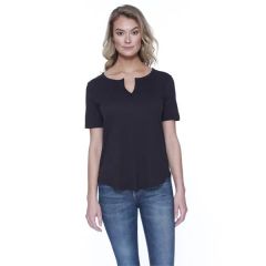 Startee Ladies' Cvc Slit V-Neck T-Shirt
