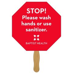 Stop Sign / Octagon Hand Fan Full Color 1 Side
