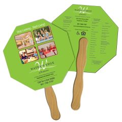 Stop Sign / Octagon Hand Fan Full Color 2 Sides