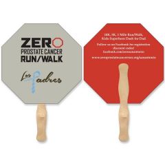Stop Sign Shape Full Color Hand Fan 2 Sided