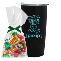 Straight Tumbler W/ Plastic Liner Gift Set - Candy Christmas