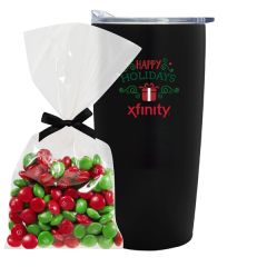 Straight Tumbler W/ Plastic Liner Gift Set - Merry & Bright