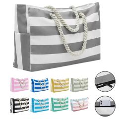 Stripe Beach Bag For Women