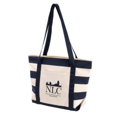 Striped Accent Boat Tote