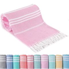 Striped Fringed Turkish Beach Towel