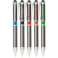 Stylus Metal Pen W/ Colored Middle Ring