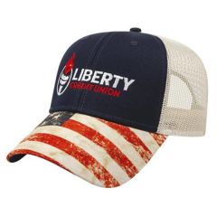Sublimated Flag Visor Cap With Mesh Back