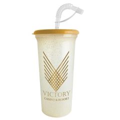 Super Sipper 32 Oz Sport Sipper Cup With Gold Flakes