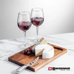 Swissmar Acacia Board & 2 Connoisseur Wine