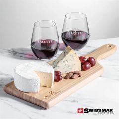 Swissmar Bamboo Board & 2 Reina Stemless Wine