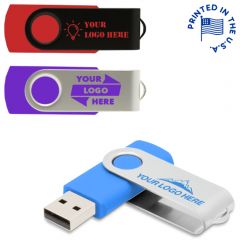 Swivel USB Drive Rush USA Print