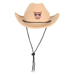 Tan Felt Cowboy Hats W/ Adjustable Chin Strap