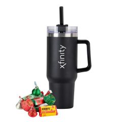Tapered Tumbler W/Handle & Straw-40 Oz, Hershey's Holiday
