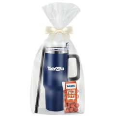 Tapered Tumbler With Handle and Chocolate Basketballs