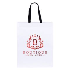 Teak - Woven Handle White Eurotote - Foil Print